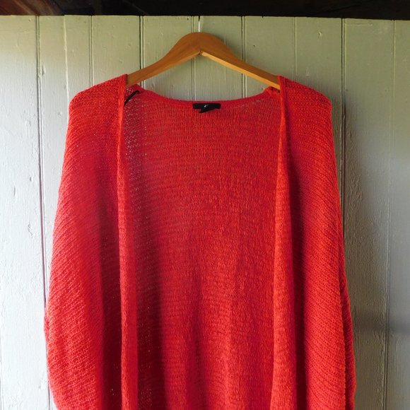 💕 Bright Red Lightweight Open Front Knit - Picture 8 of 14